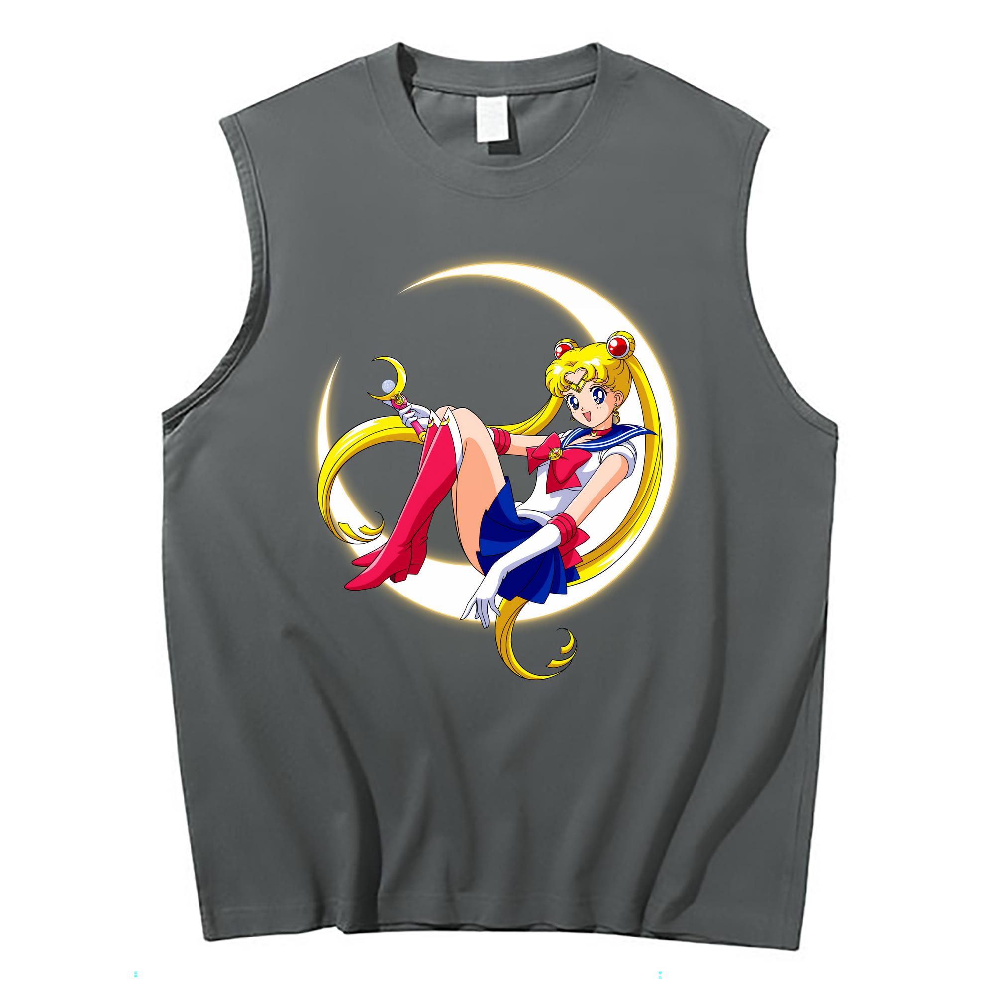 （画像用） 美少女戦士セーラームーン 月野 うさぎ つきの うさぎ Sailor Moon Tsukino Usagi コットン100％タンクトップ（フロントプリント）